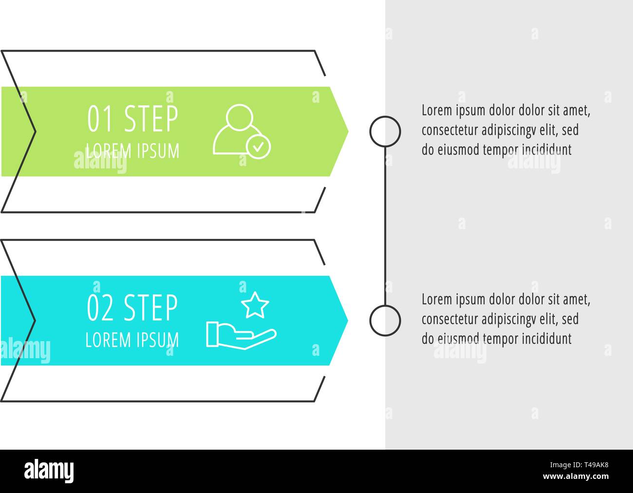 Modern vector flat illustration. Infographic arrows template with two ...