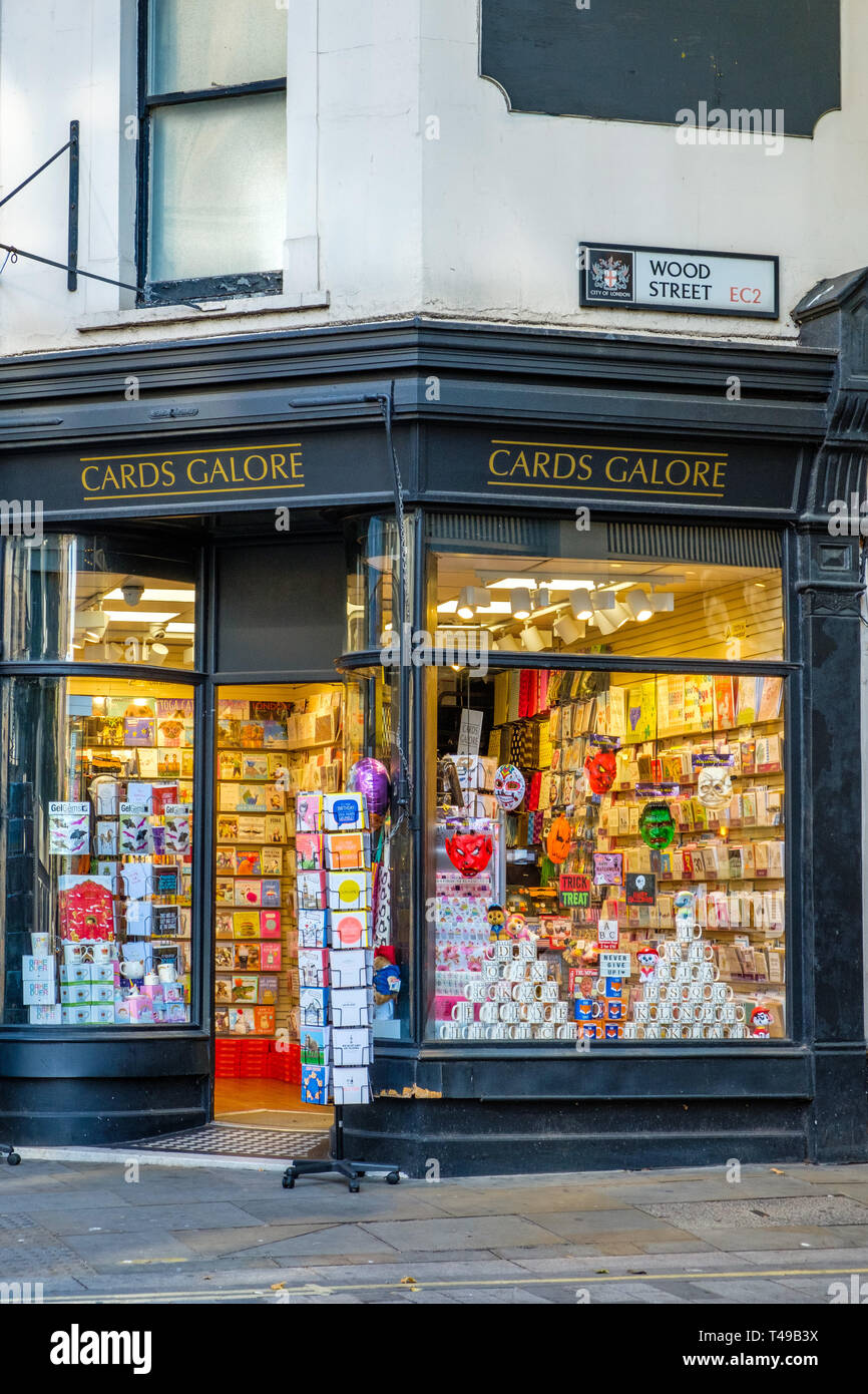 Cards Galore, Cheapside, London Stock Photo