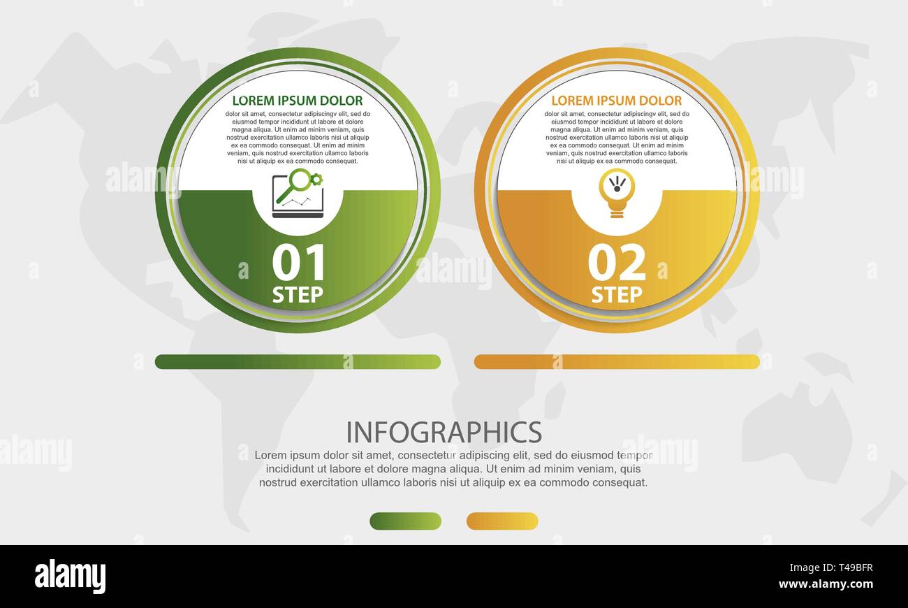 Modern 3D vector illustration. Circular infographic template with two ...
