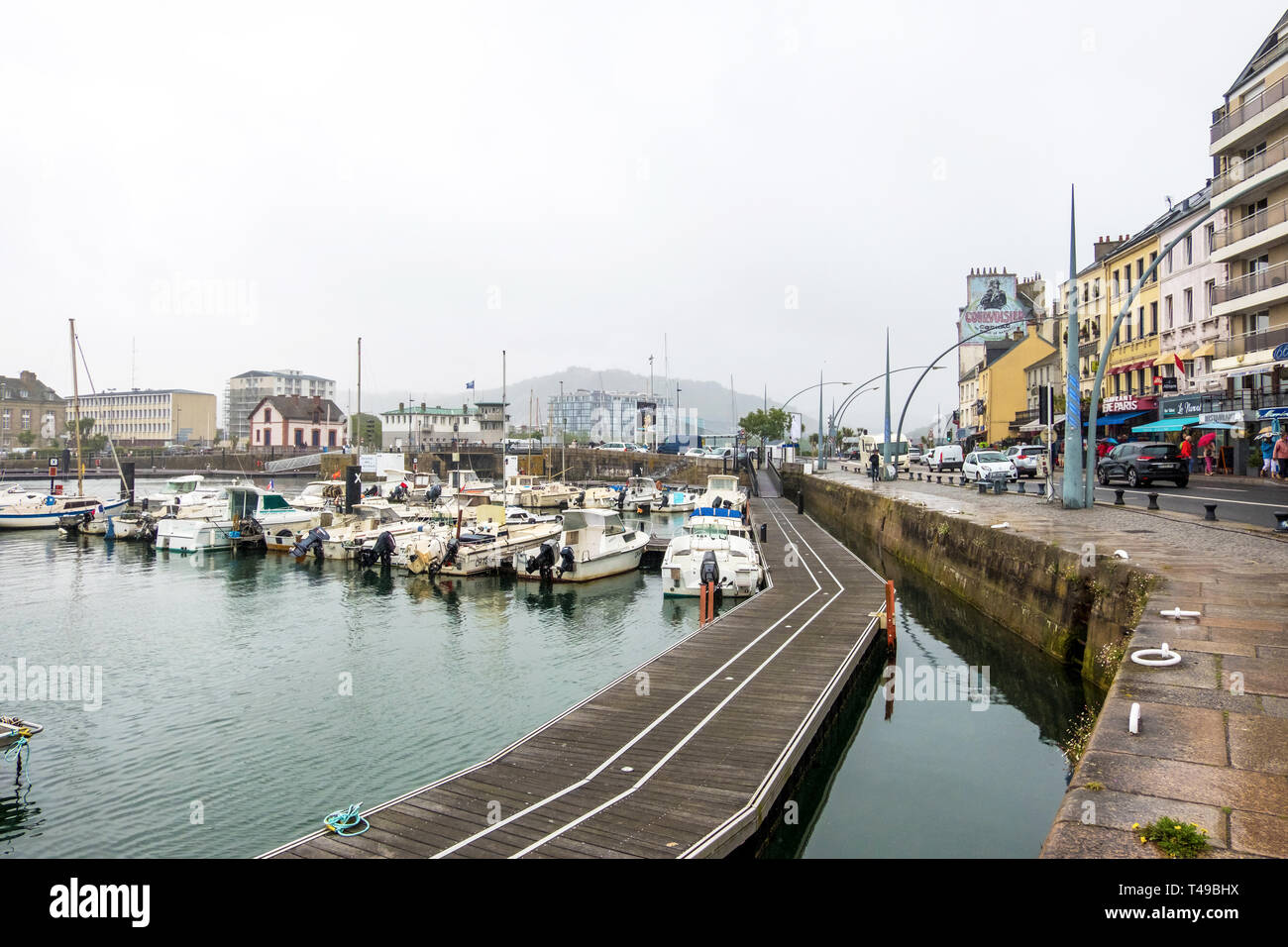 CherbourgOcteville, France August 16, 2018 Embankment in the port city of Cherbourg during