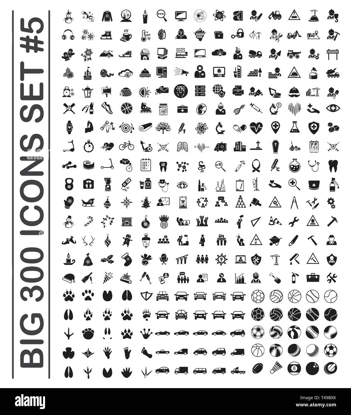 Big 300 icons set on background for graphic and web design. Simple ...