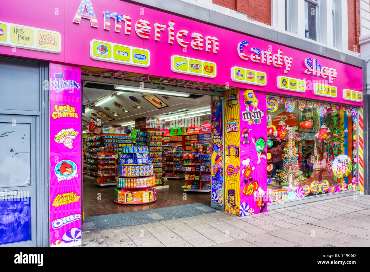 American Candy Shop in Oxford Street sells American sweets not usually easily available in the UK. Stock Photo