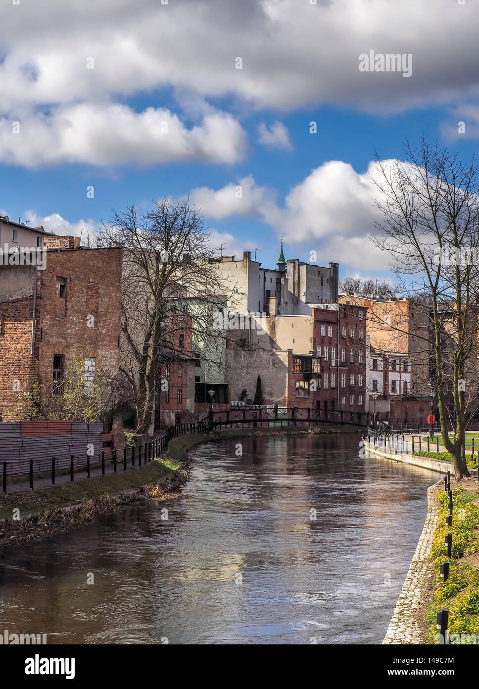 Widok na Wenecję Bydgoską obok Wyspy Młyńskiej Stock Photo