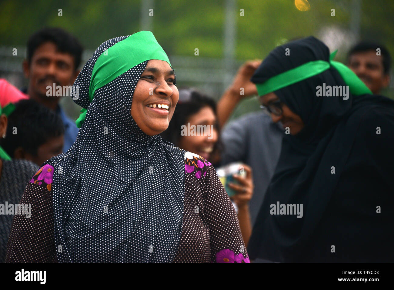 Happy Maldivian women Stock Photo
