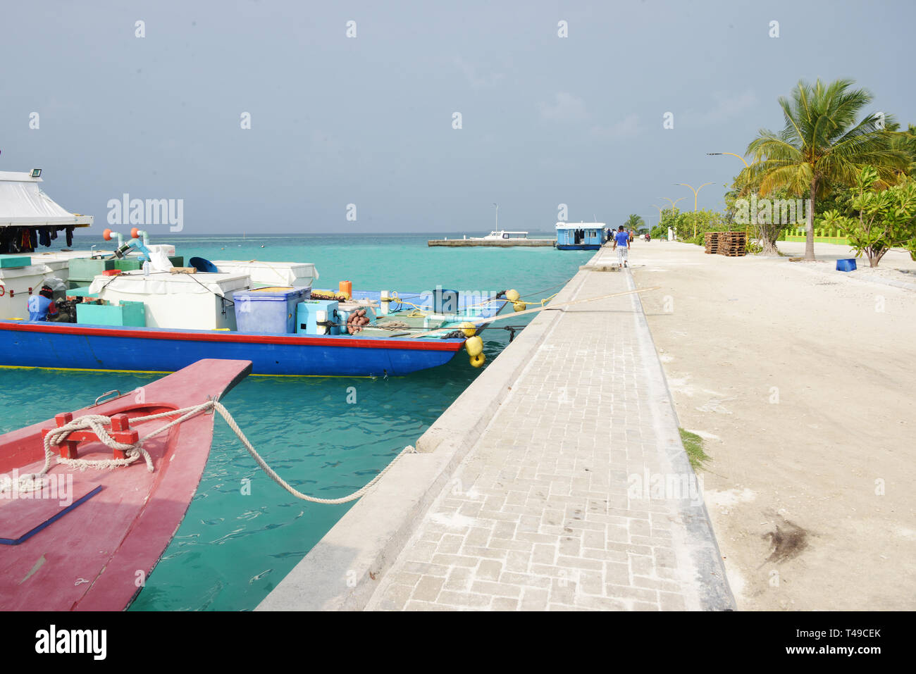 Jetty pn Rasdhoo Island in Maldives Stock Photo