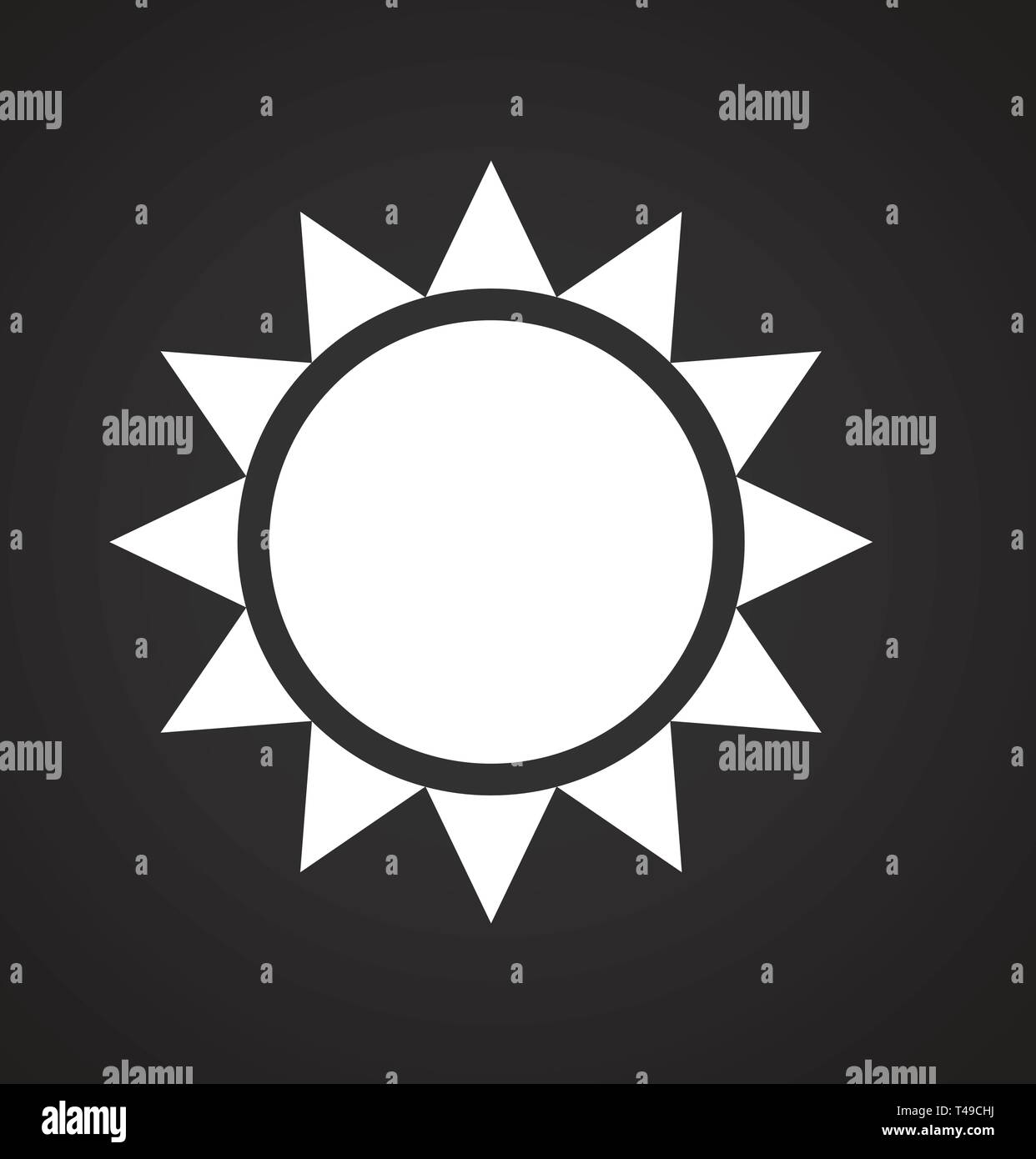 Sun icon on background for graphic and web design. Simple vector sign ...