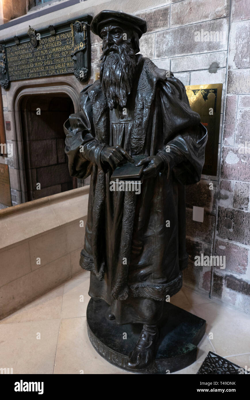 Statue of calvinist minister John Knox inside St Giles Cathedral, Edinburgh, Scotland, UK, Europe Stock Photo