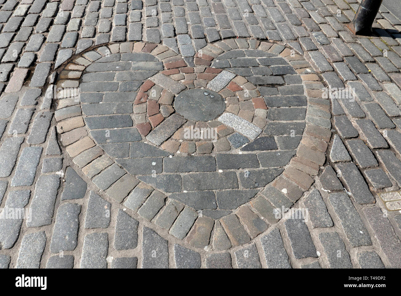 Heart of Midlothian on the pavement of the Royal Mile in Edinburgh, Scotland, UK. Europe Stock Photo