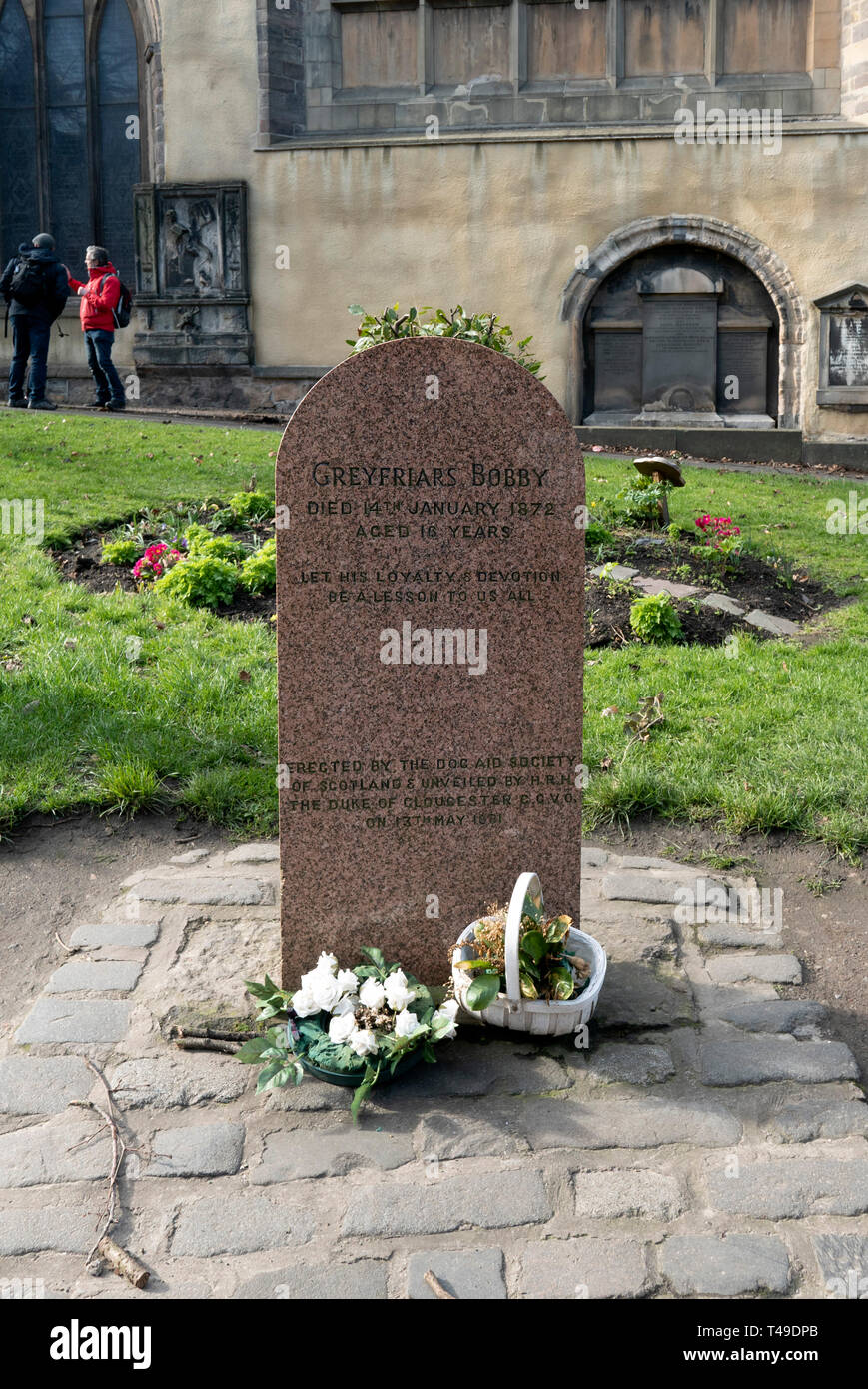 Greyfriars Bobby gravestone, Edinburgh, Scotland, UK, Europe Stock ...