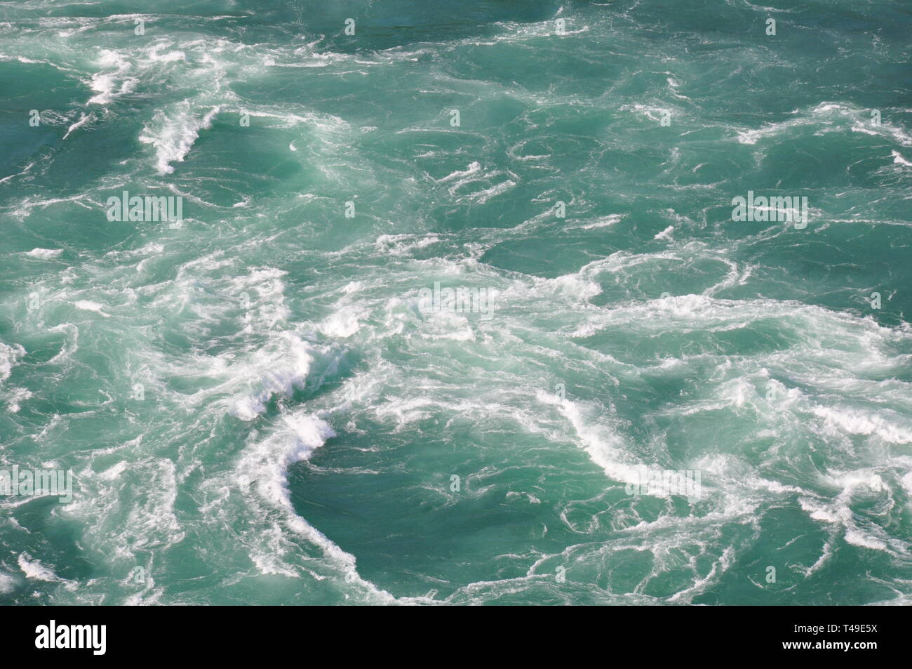 The Choppy Waters of the Niagara Whirlpool on the Niagara River downstream from Niagara Falls Canada and United States Stock Photo