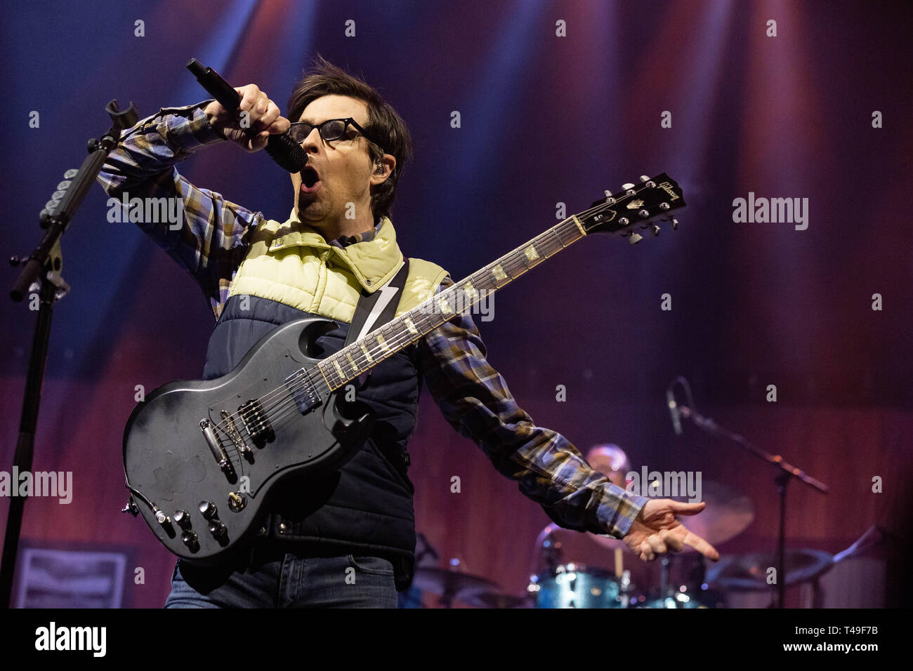 American rock band Weezer performing at Rogers Arena in Vancouver, Bc ...