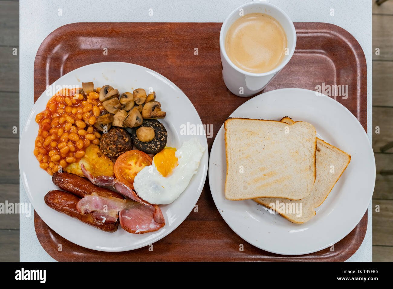 Close up shot of a traditional Irish breakfast with many ingredients