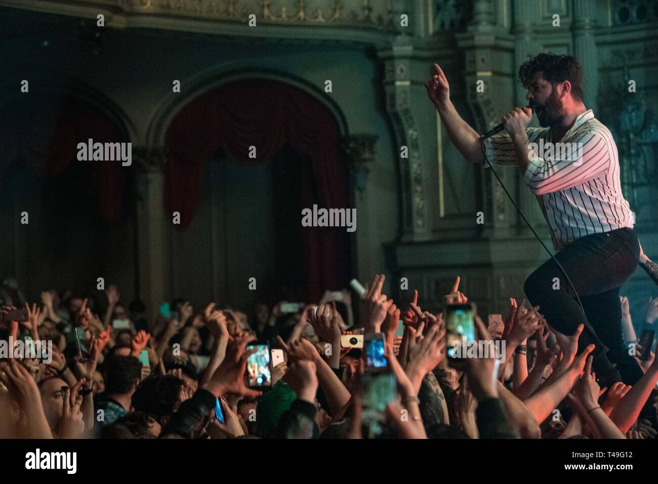 UK rock band Foals performing at the Orpheum Theatre in vancouver, BC on March 18th 2019 Stock Photo