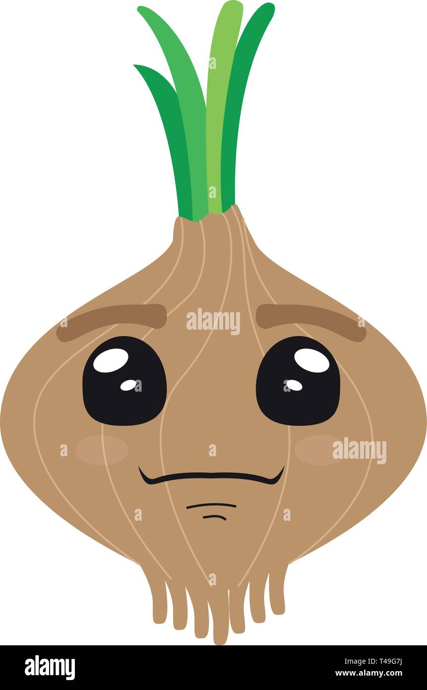 Cute onion vegetable cartoon illustration Stock Vector Images Alamy