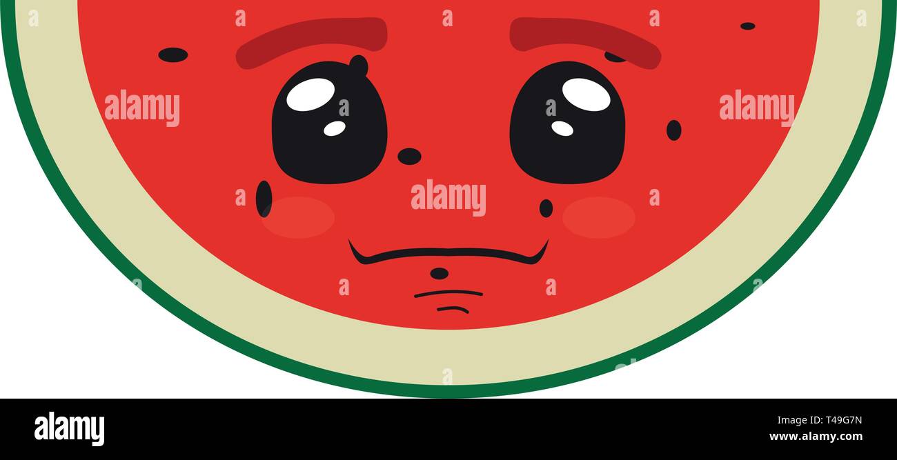 Cute cut watermelon cartoon Stock Vector