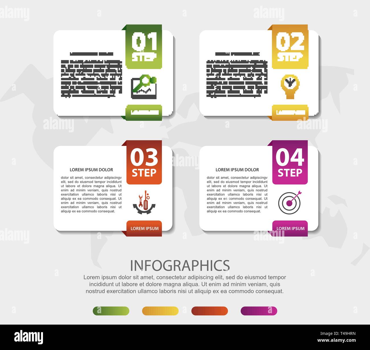 Modern 3D vector illustration. Infographic template with four elements ...