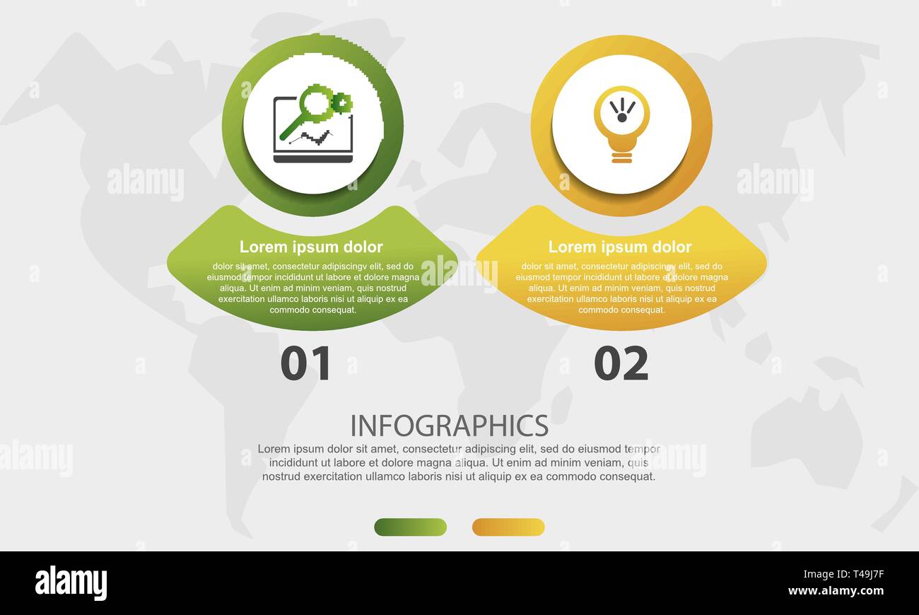Modern 3D vector illustration. Circular infographic template with two ...