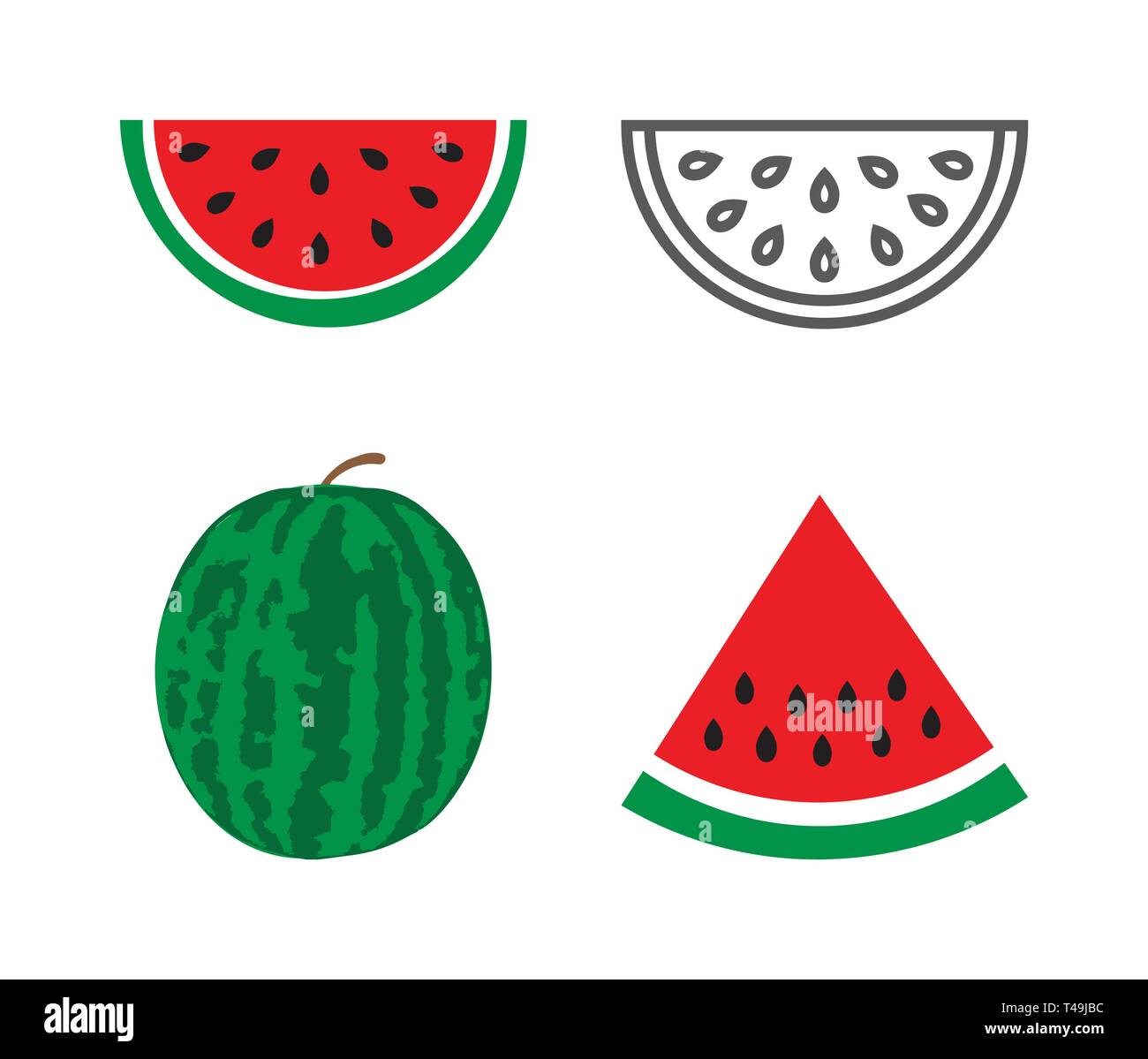 Watermelon icons set Stock Vector