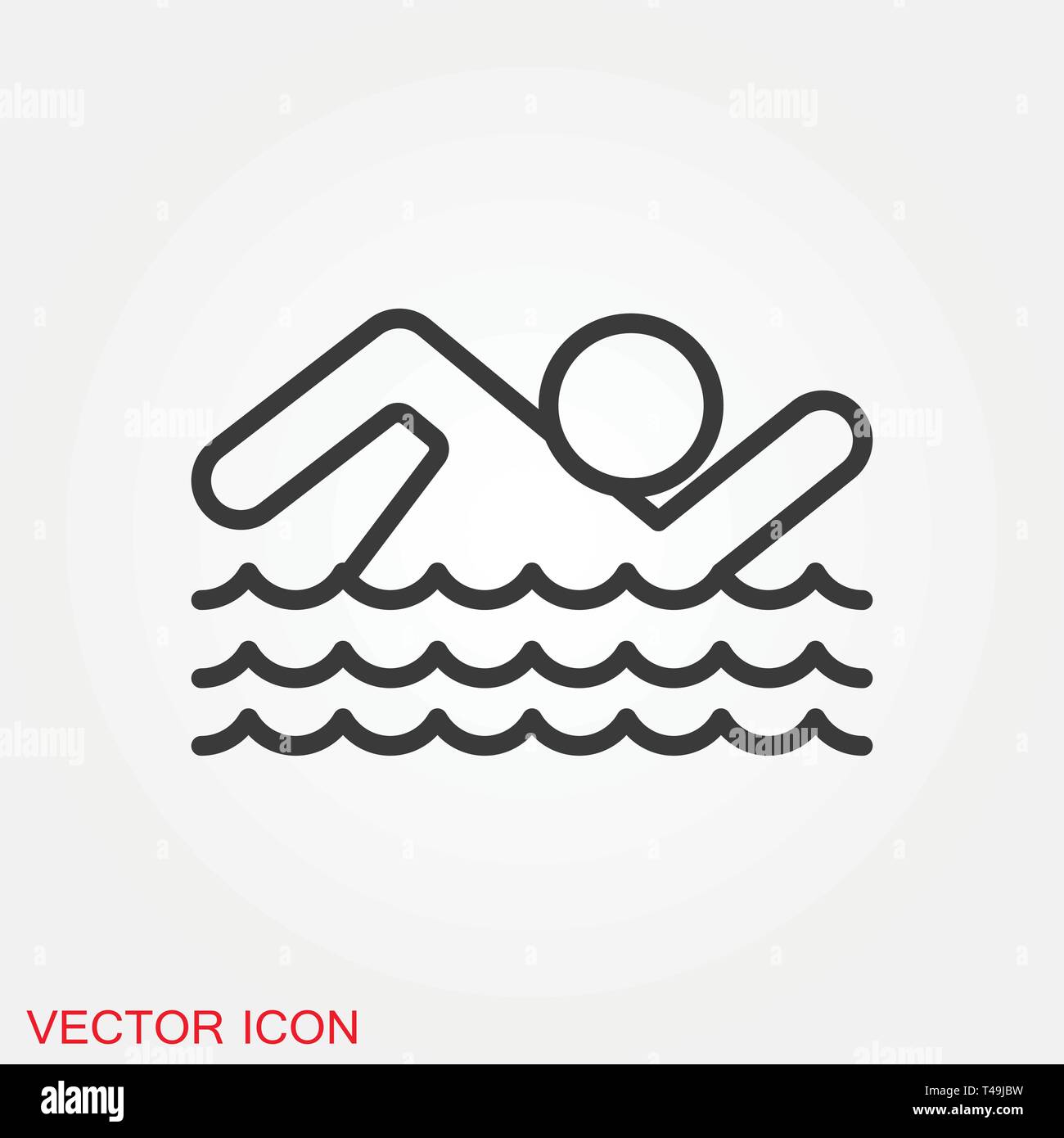 Swimming Icon Swimmer Symbol Flat Stock Photos & Swimming Icon Swimmer