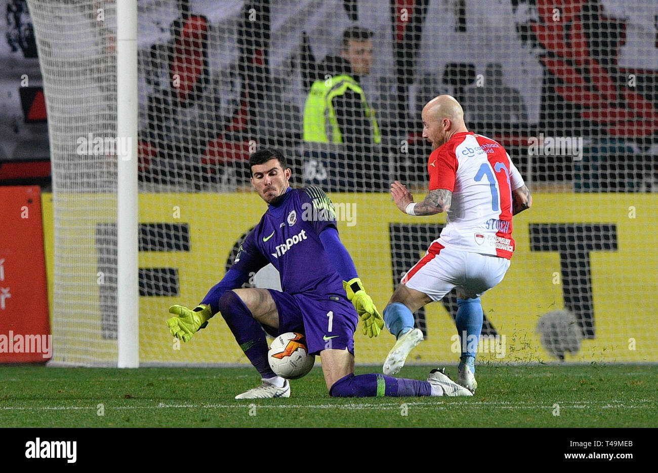 Prague Czech Republic 14th Apr 2019 R L Miroslav Stoch Slavia And Florin Nita Sparta In Action