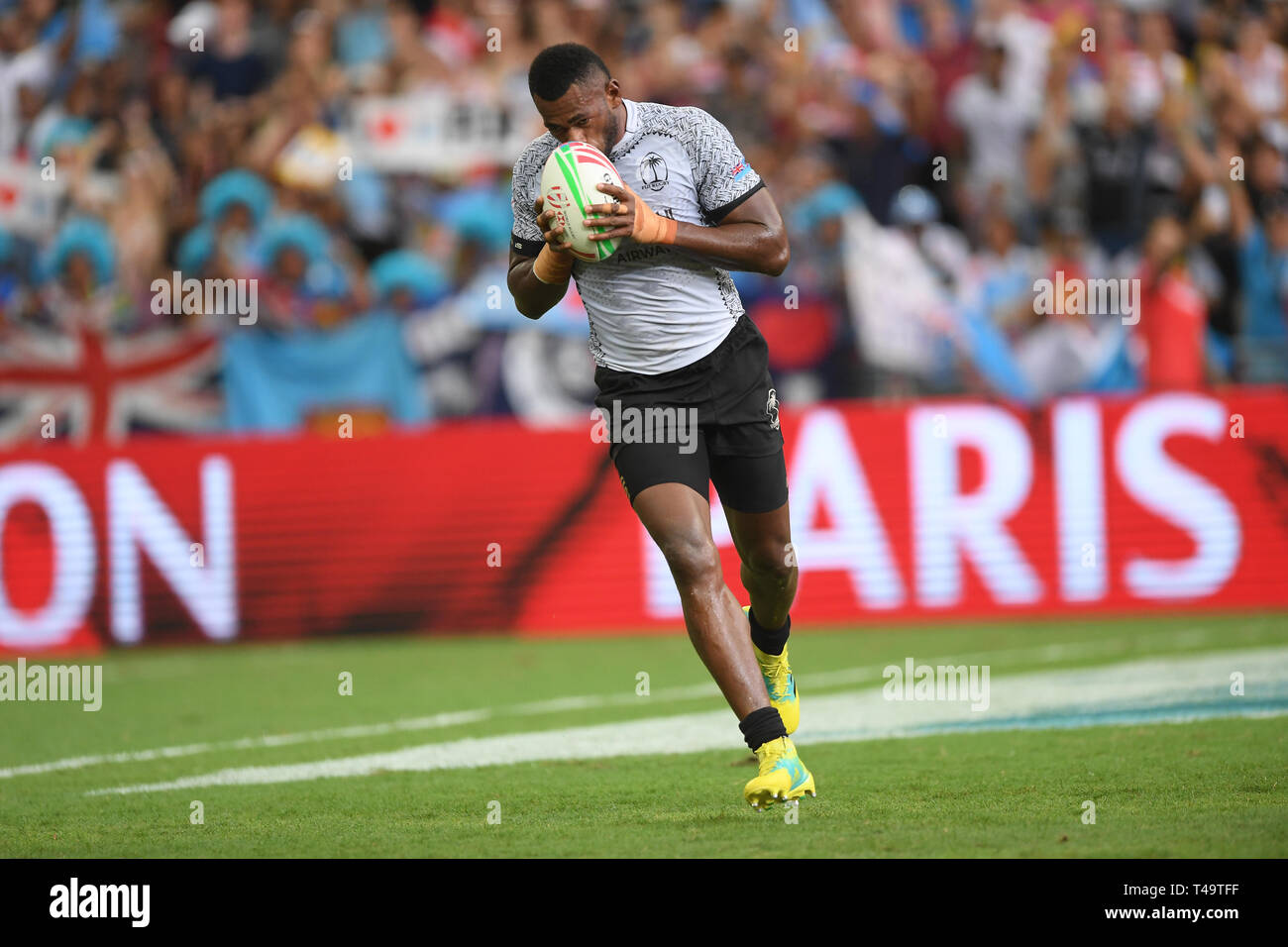 Sevuloni Mocenacagi(FJI), APR 14, 2019 - in action during Cup SF2 HSBC Singapore Rugby 7s 2019 Credit Haruhiko Otsuka/AFLO/Alamy Live News Stock Photo