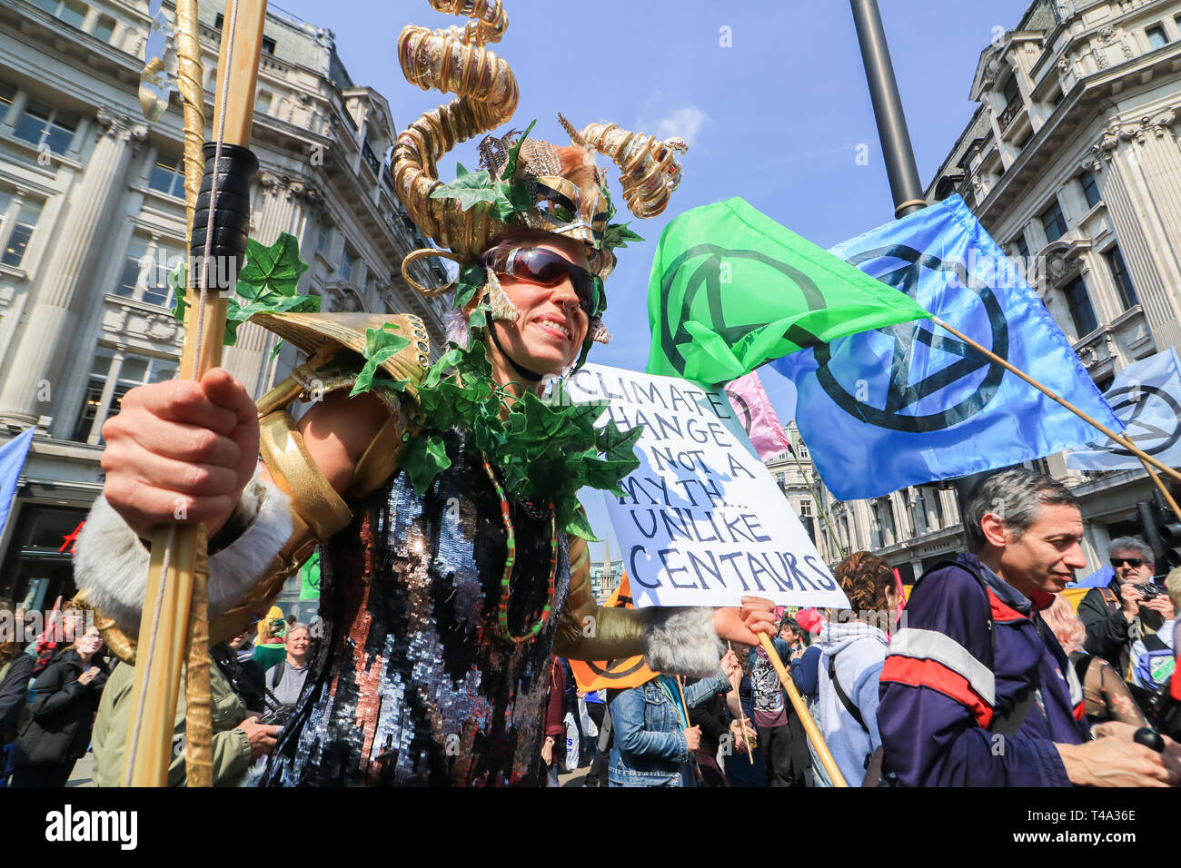 London, UK. 15th Apr, 2019. Hundreds Environment activists from ...