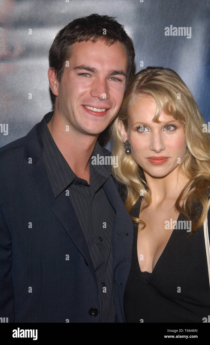 LOS ANGELES, CA. November 11, 2003: Actor JAMES D'ARCY & girlfriend actress LUCY PUNCH at the Los Angeles premiere of his new movie Master and Commander. Stock Photo