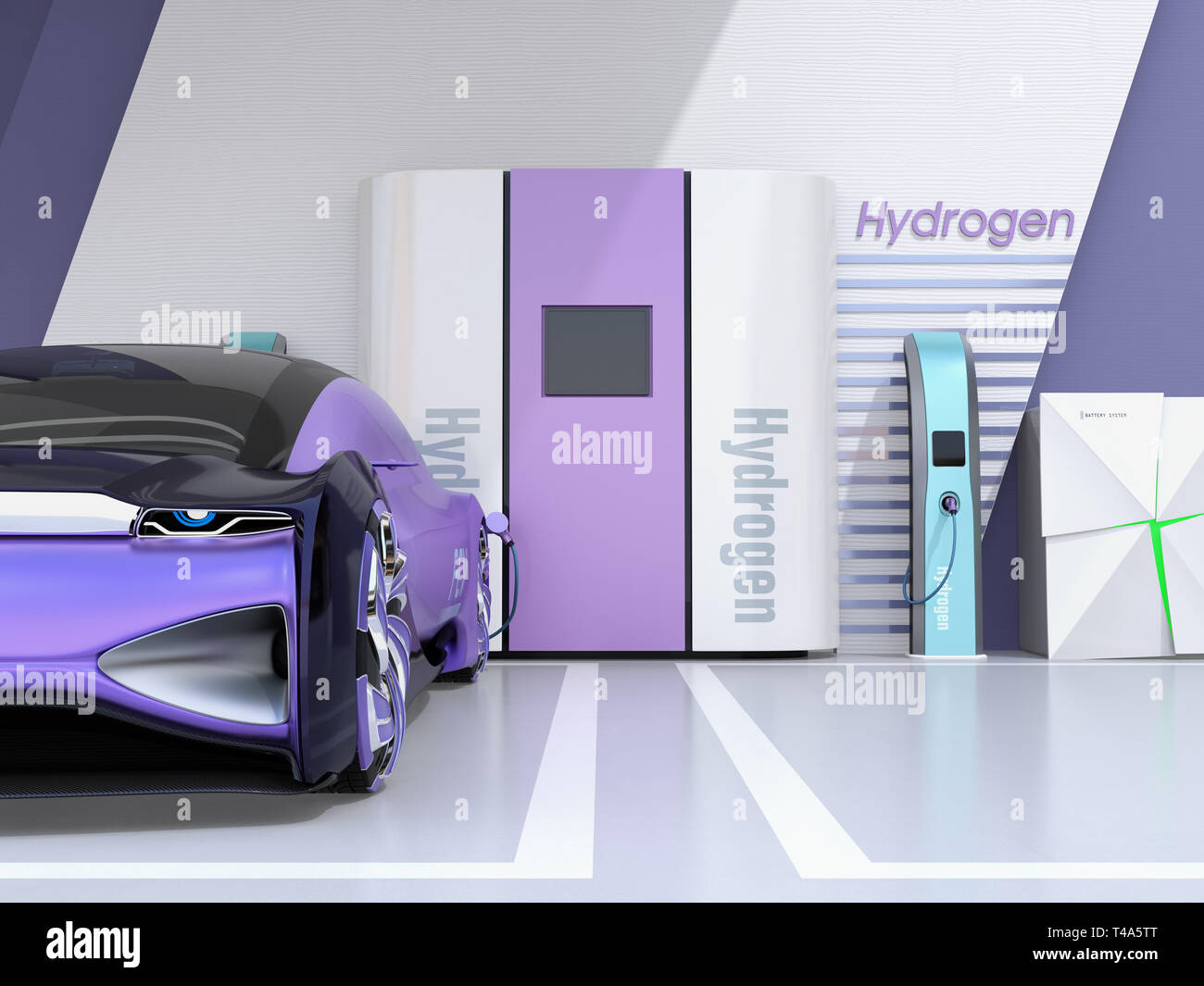 Fuel Cell powered autonomous car filling gas in Fuel Cell Hydrogen