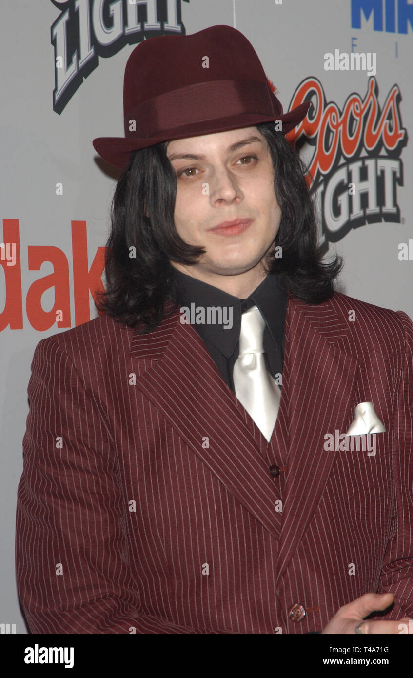 LOS ANGELES, CA. December 07, 2003: White Stripes singer JACK WHITE at the Los Angeles premiere of his new movie Cold Mountain. Stock Photo