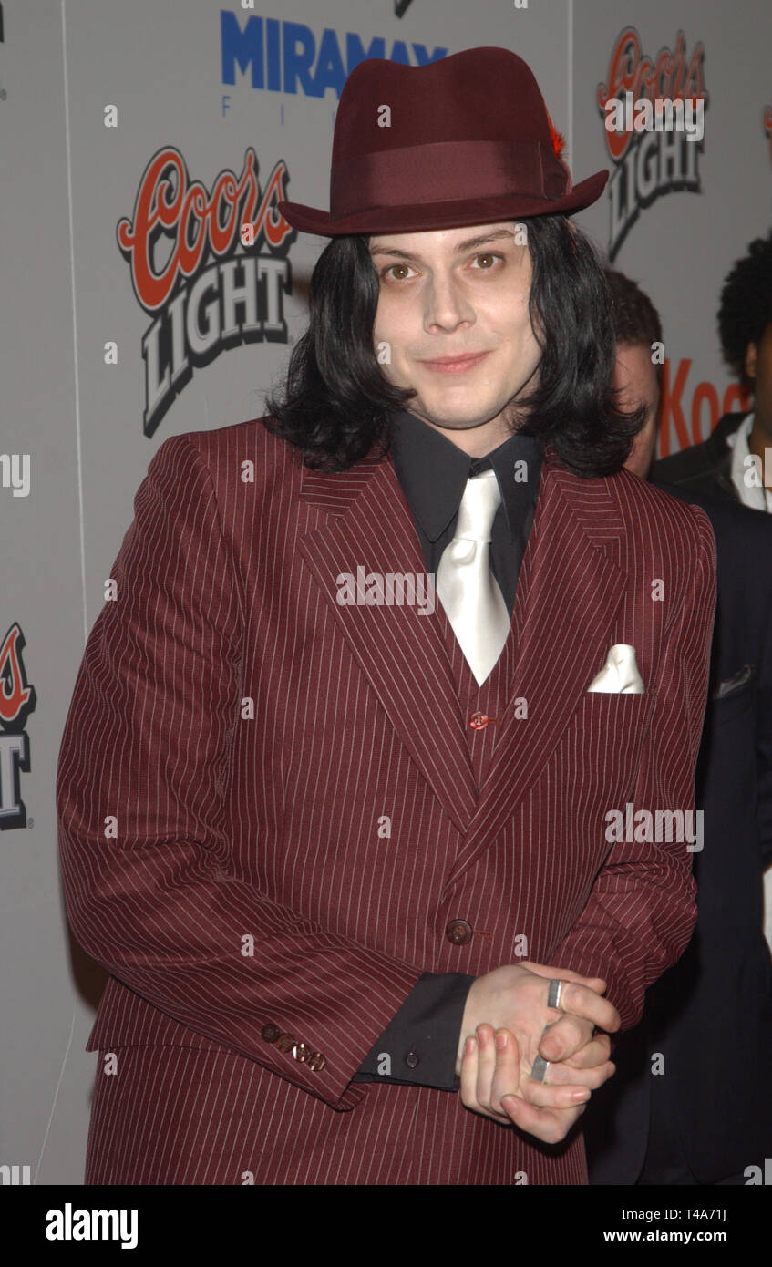 LOS ANGELES, CA. December 07, 2003: White Stripes singer JACK WHITE at the Los Angeles premiere of his new movie Cold Mountain. Stock Photo