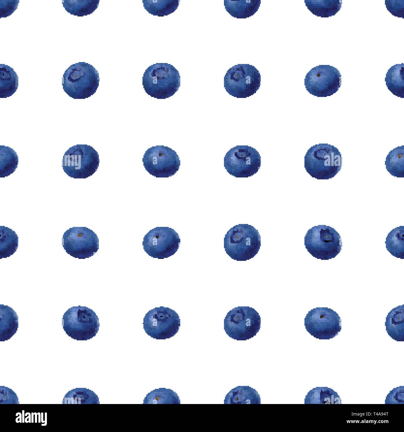 Seamless blueberries Pattern. 3d realistic vector berries Stock Vector