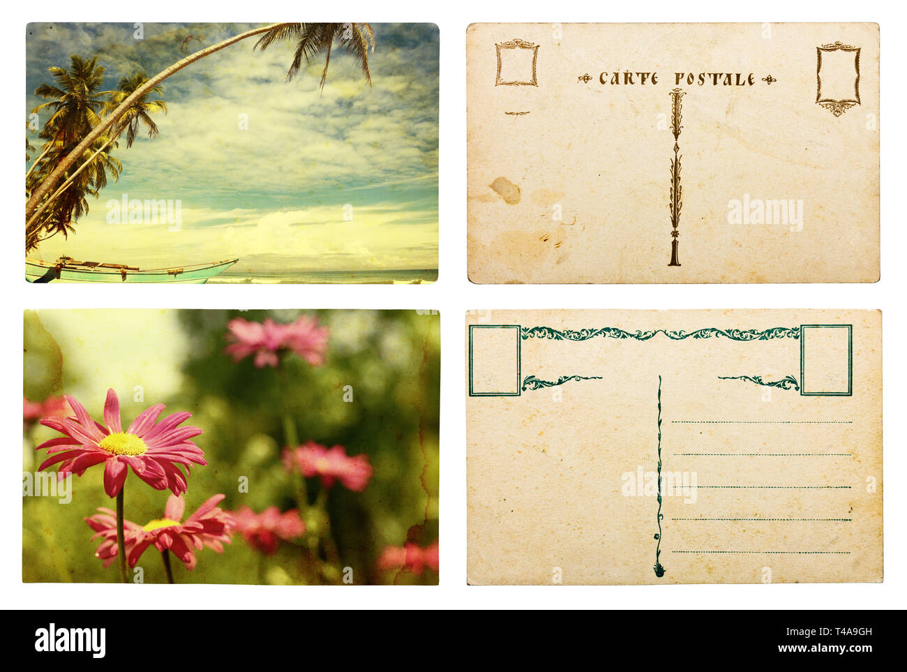 Retro postcard set Stock Photo Alamy