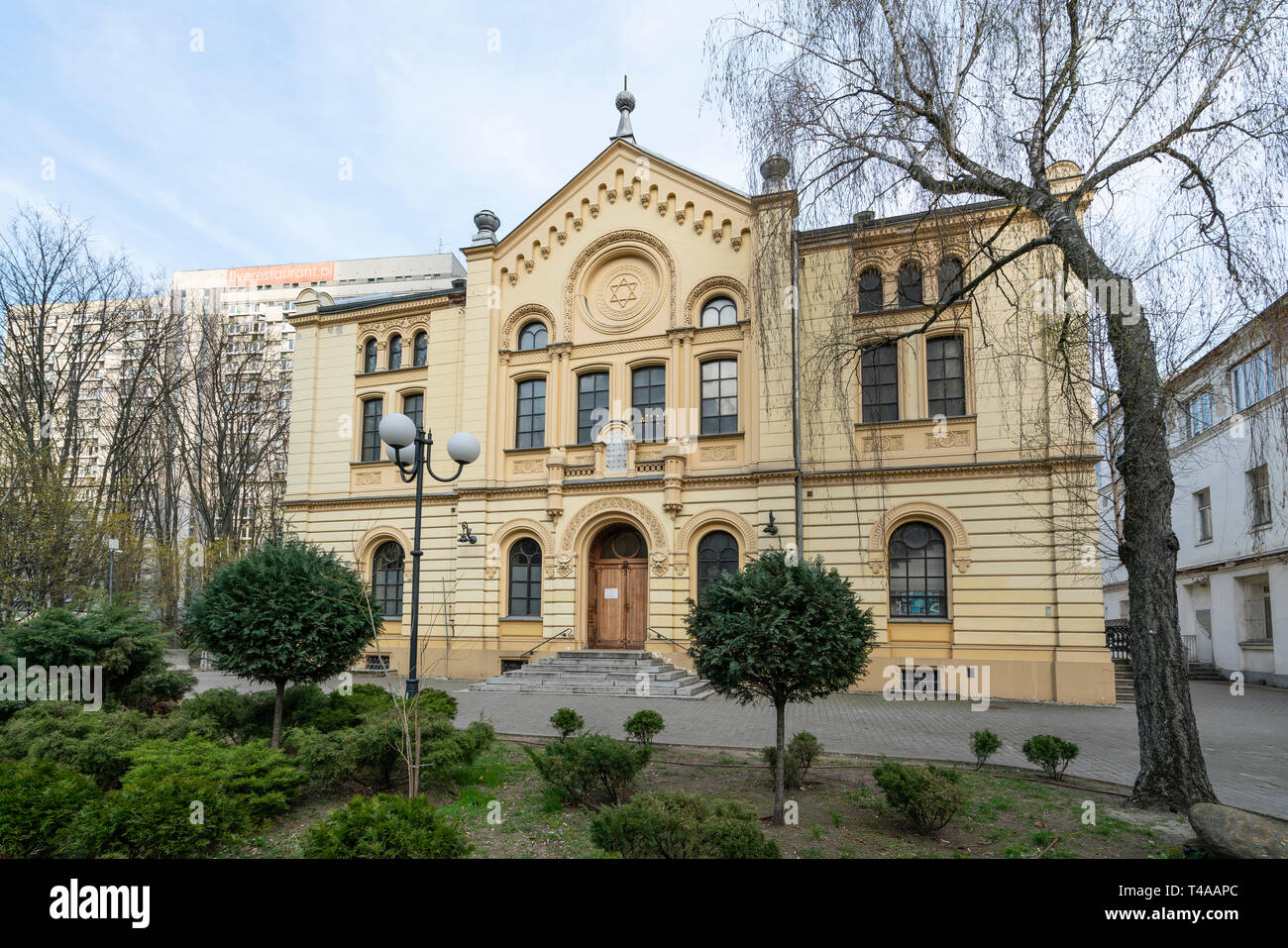 Warsaw, Poland. April 2018.  view of the Warsaw synagogue building Stock Photo