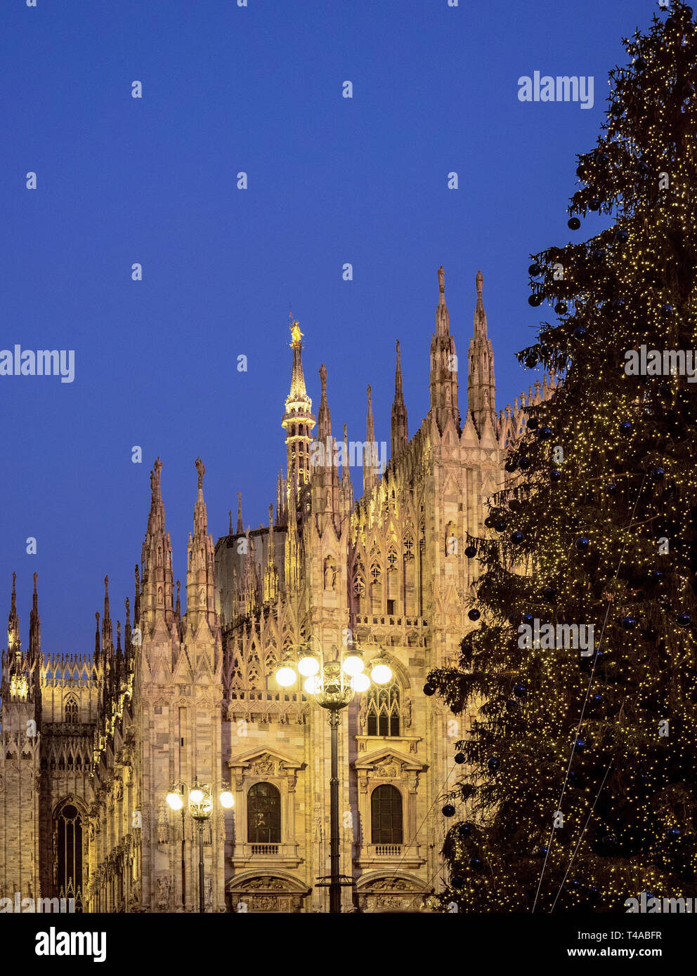 Milan - Italy, Christmas Eve in Duomo Square Stock Photo