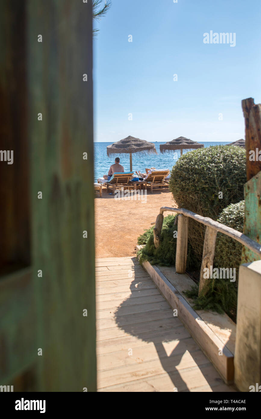Babylon beach club, Ibiza, Spain Stock Photo