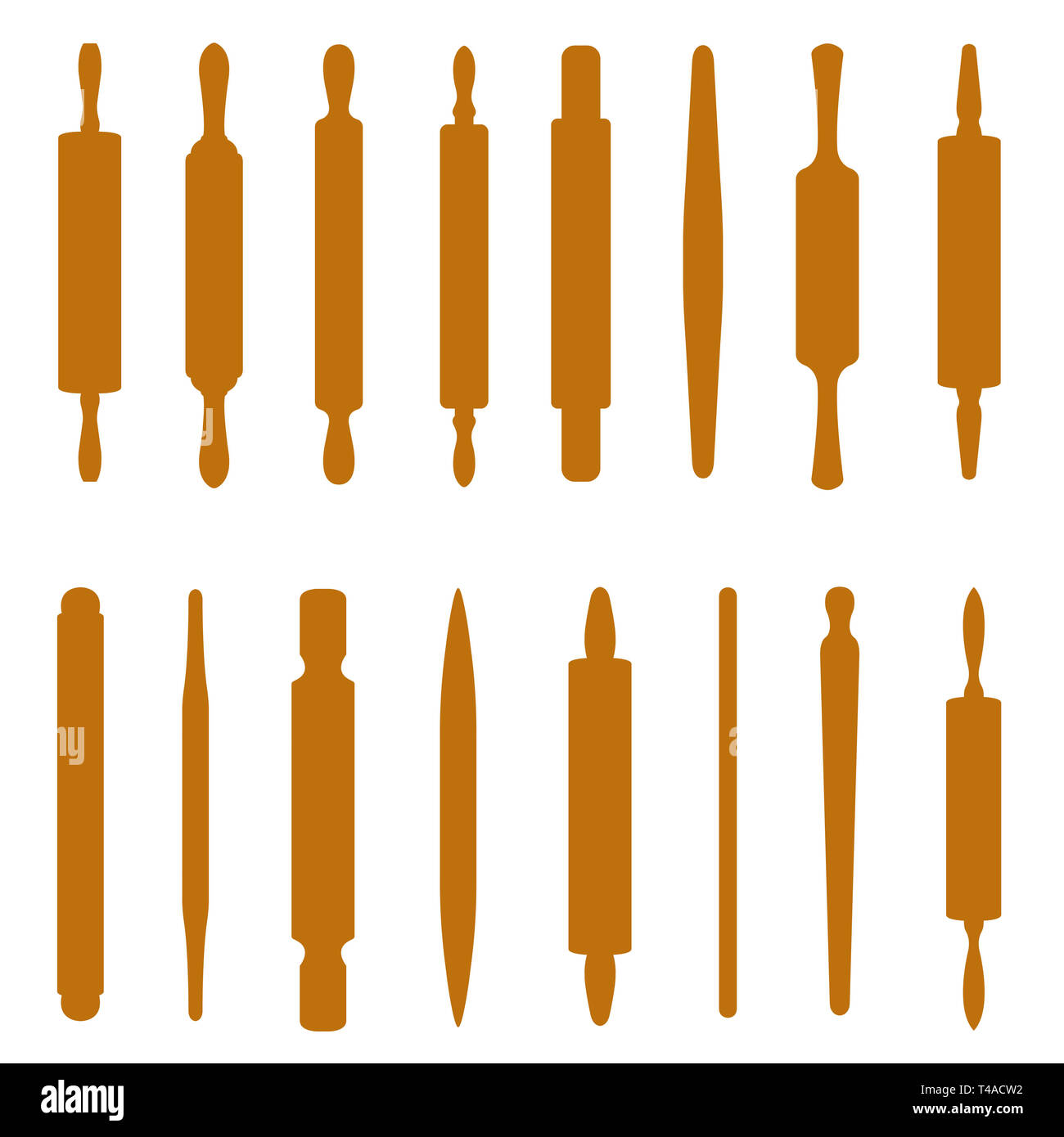 Set of different rolling pins isolated on white Stock Photo Alamy