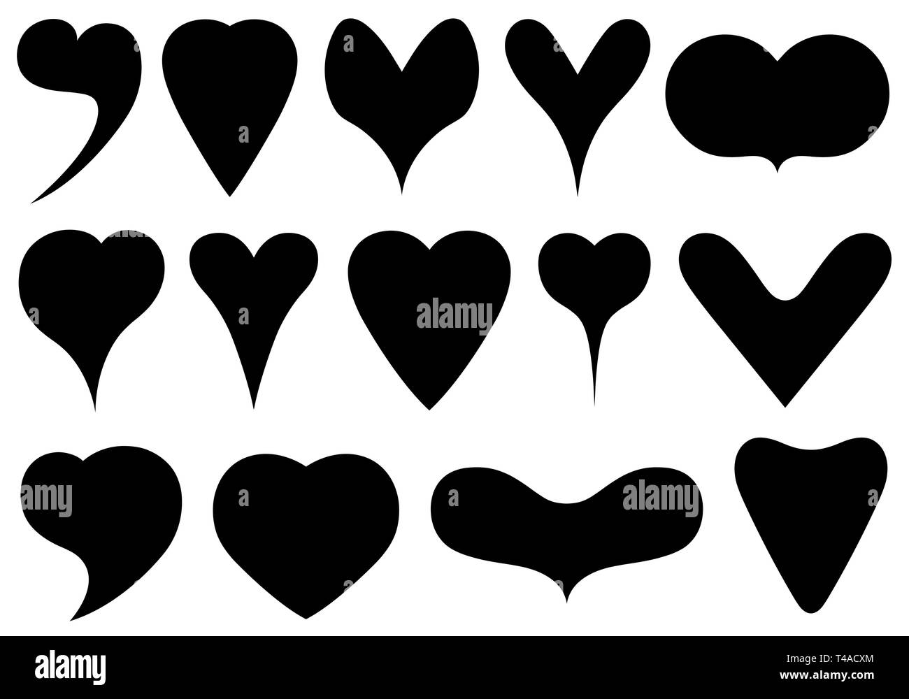 Set of different hearts isolated on white Stock Photo - Alamy
