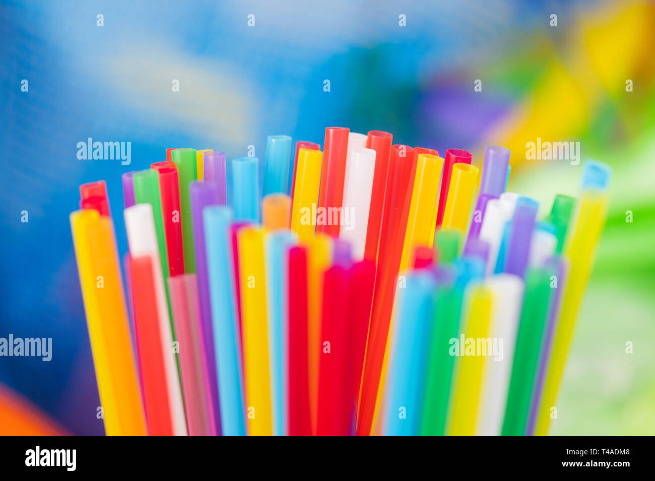 Disposable plastic straws being bright and colorful Stock Photo Alamy