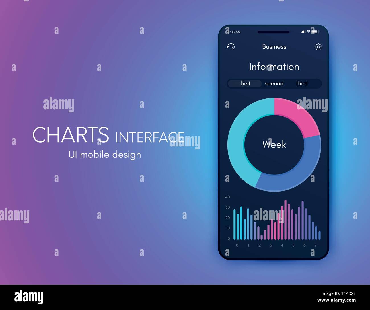 Mobile phone application for analytics. stock vector Stock Vector Image ...