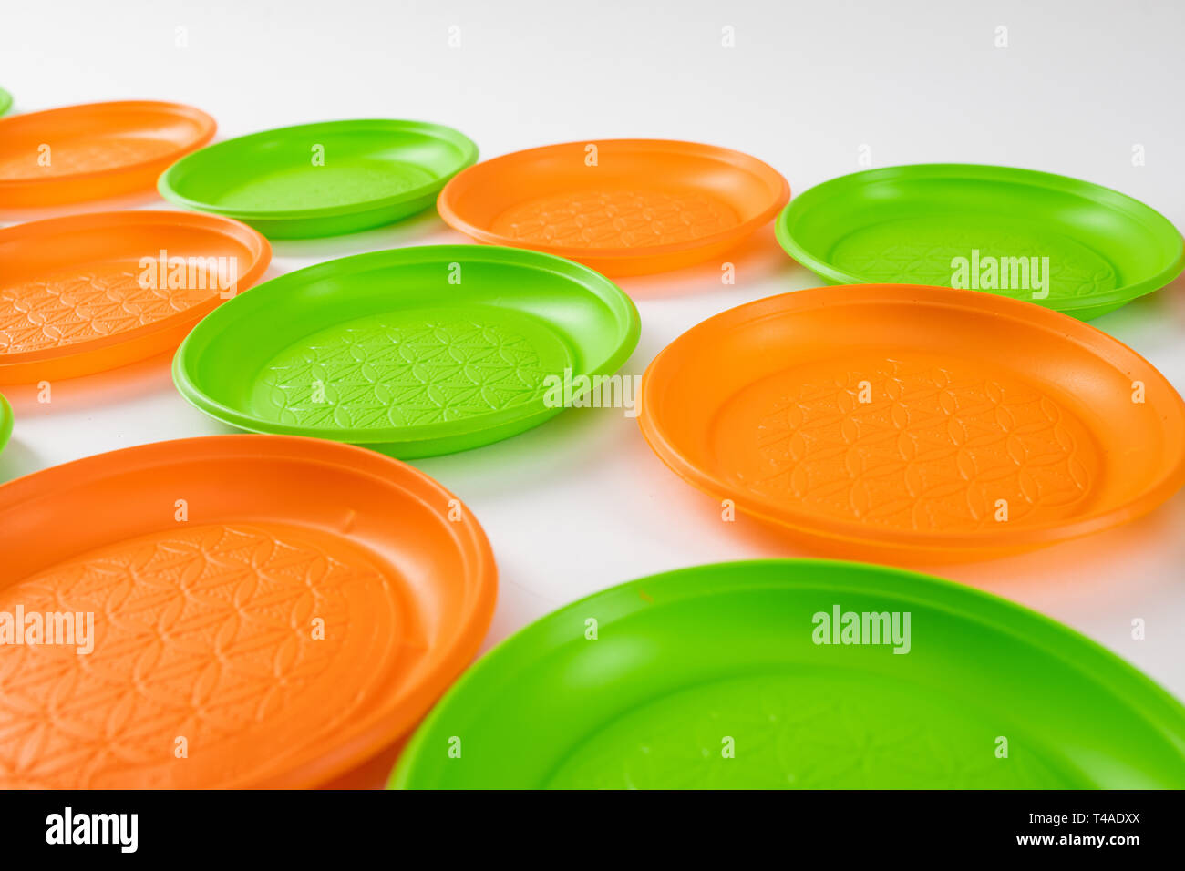 Cheap plastic dishes for everyday use lying together Stock Photo Alamy