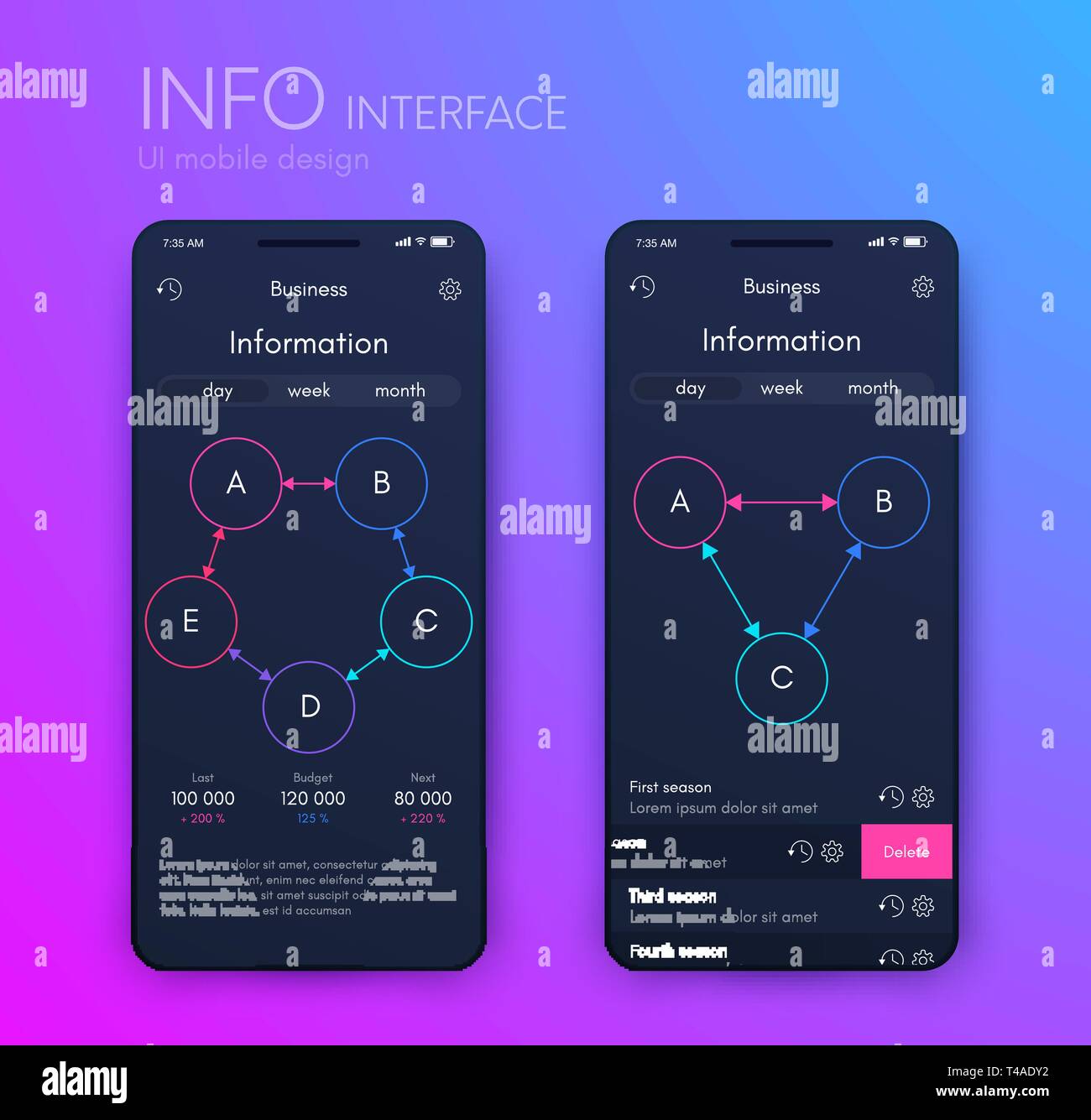 Mobile phone application for analytics. stock vector Stock Vector
