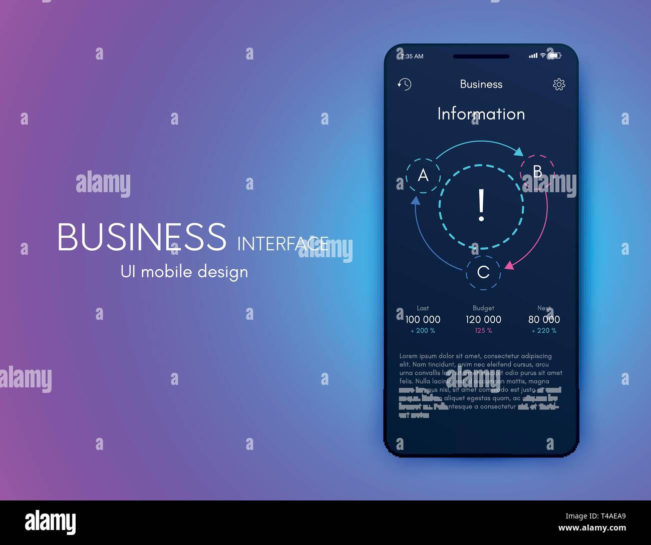 Mobile phone application for analytics. stock vector Stock Vector Image ...