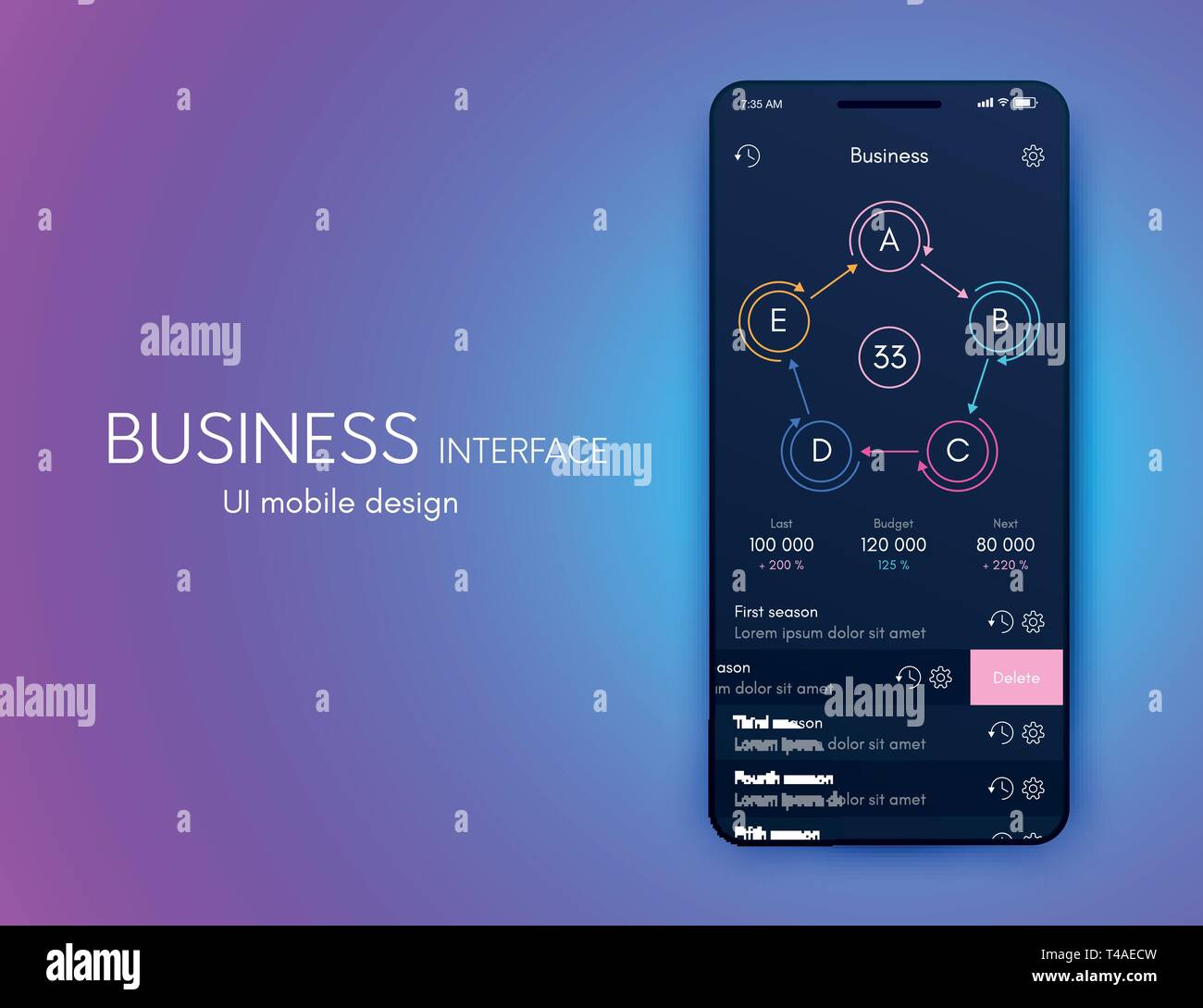 Mobile phone application for analytics. stock vector Stock Vector Image ...