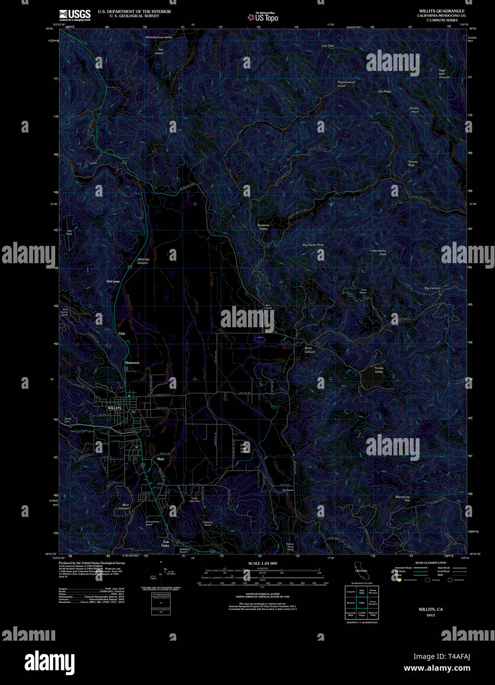 Willits california map hires stock photography and images Alamy