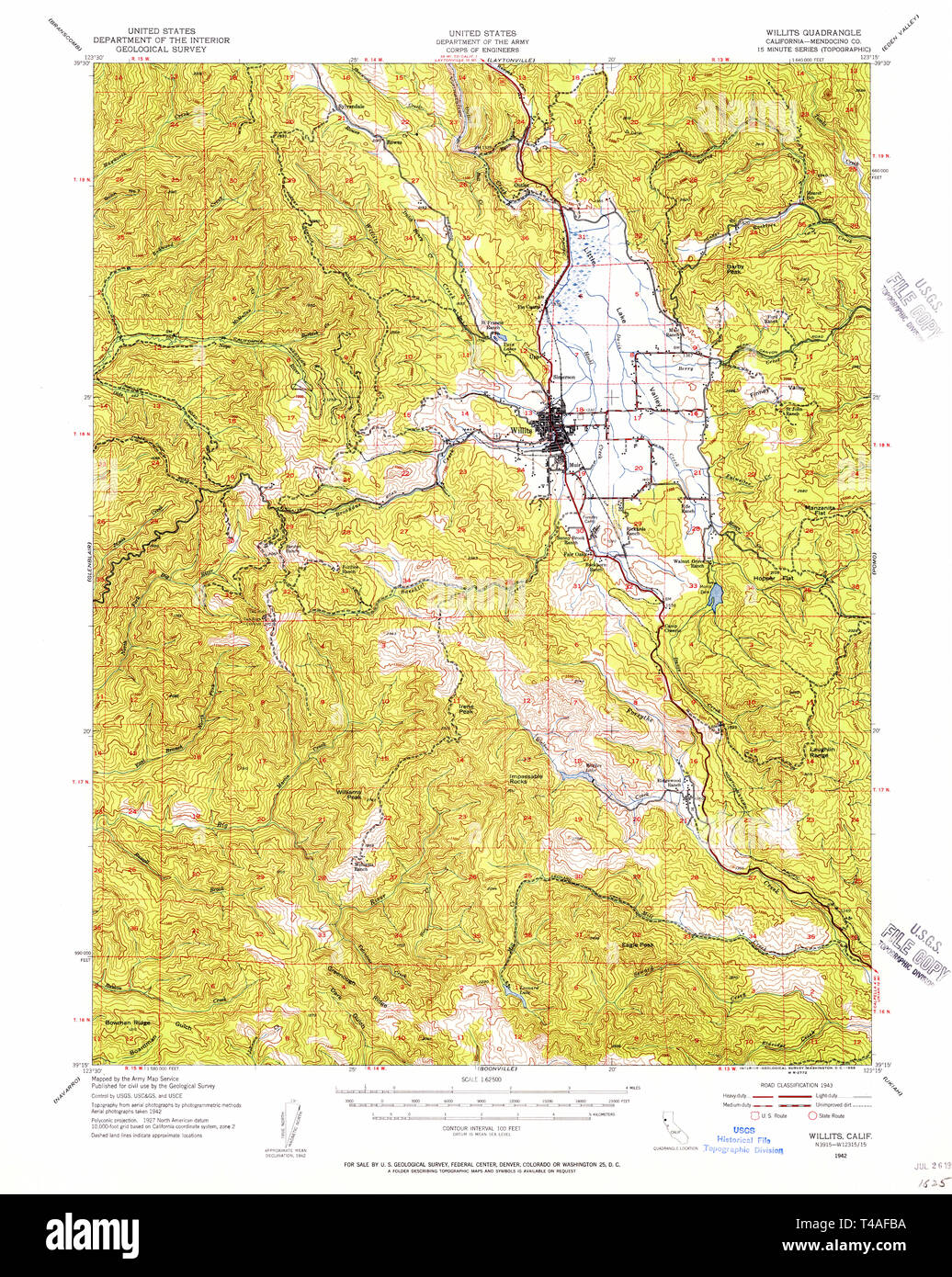 Willits california map hires stock photography and images Alamy