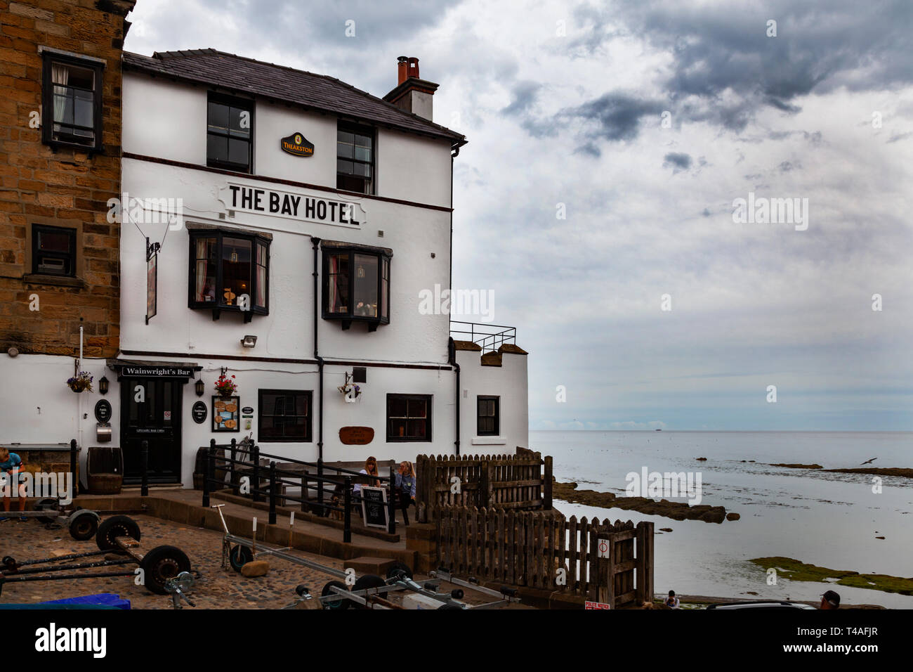 The Bay Hotel, Robin Hood's Bay , North Yorkshire, England, UK Stock