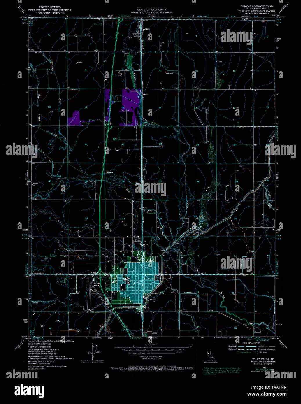 Willows california map hires stock photography and images Alamy