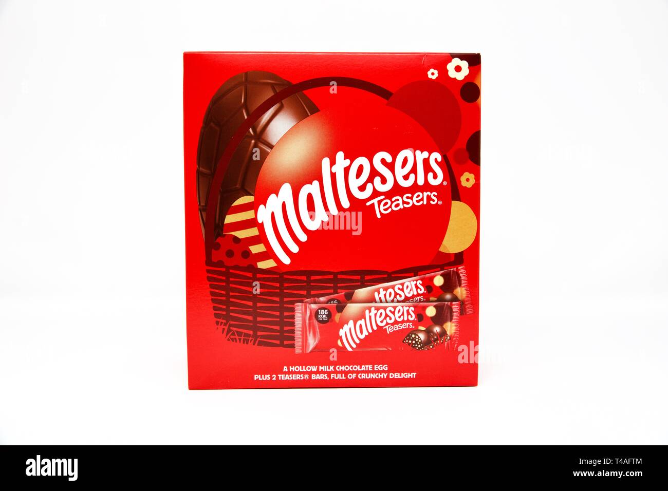 Maltesers Milk Chocolate Easter Egg on a white background Stock Photo