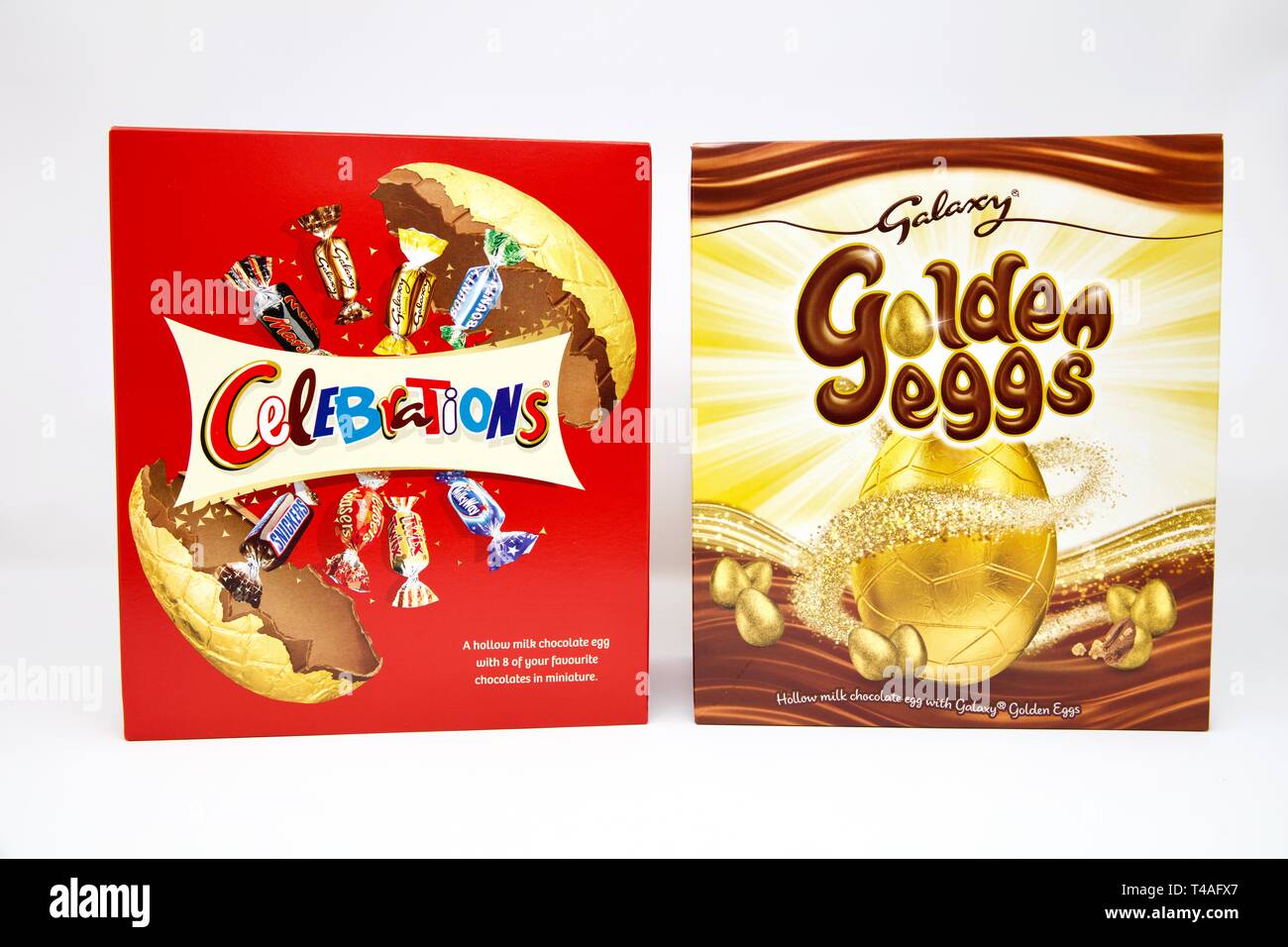 Chocolate Easter Eggs on a white background Stock Photo