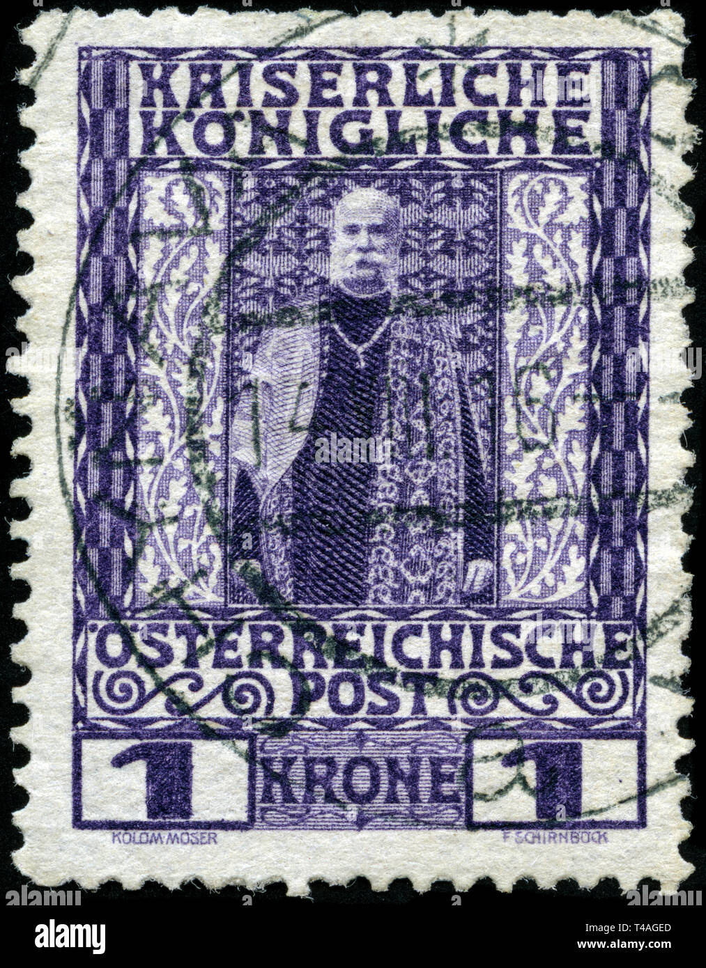 Postage stamp from Austria in the Jubilee series issued in 1908 Stock Photo
